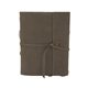 aerial view a slate gray leather & country red linen accent docker composition book cover, image 1 of 2