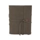 aerial view a slate gray leather & fuchsia linen accent docker composition book cover, image 1 of 2