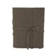 aerial view a slate gray leather & turquoise linen accent docker composition book cover, image 1 of 2