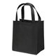 aerial view a black non woven multi color little thunder tote bag 12 x 13 - screen print, image 1 of 2