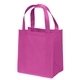 aerial view a brite pink non woven multi color little thunder tote bag 12 x 13 - screen print, image 1 of 2