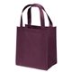 aerial view a burgundy non woven multi color little thunder tote bag 12 x 13 - screen print, image 1 of 2