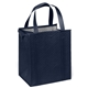 aerial view a navy blue therm - o - tote insulated grocery bag - screen print, image 1 of 2