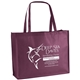 aerial view a burgundy non woven celebration george shopping tote bag, image 1 of 2