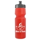 a translucent red bottle & gray lid 24 oz venture bike white water bottle