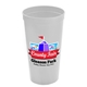 a white cups - on - the - go 24 oz stadium cup with digital imprint