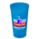 a translucent blue cups - on - the - go 24 oz stadium cup with digital imprint