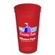 a translucent red cups - on - the - go 24 oz stadium cup with digital imprint