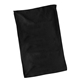 aerial view a black microfiber rally towel, image 1 of 2