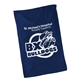 aerial view a navy blue micro - fiber rally towel - colors, image 1 of 2