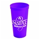 a violet 24 oz reusable stadium cup
