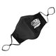 aerial view a black 3 ply cotton fitted mask, image 1 of 3
