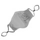 aerial view a gray 3 ply cotton fitted mask, image 1 of 4
