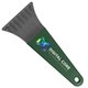 a smoke blade & dark green handle 7 ice scraper with digital imprint