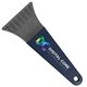 a smoke blade & navy blue handle 7 ice scraper with digital imprint