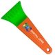 a transparent green blade & orange handle 7 ice scraper with digital imprint