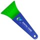 a transparent green blade & royal blue handle 7 ice scraper with digital imprint