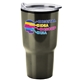 aerial view a titanium-gray the aurora - 28 oz digital stainless steel auto tumbler, image 1 of 2