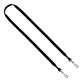 aerial view a black 1/2 cotton double swivel hook lanyard, image 1 of 3