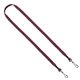aerial view a burgundy 1/2 cotton double swivel hook lanyard, image 1 of 3