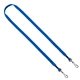 aerial view a electric blue 1/2 cotton double swivel hook lanyard, image 1 of 3
