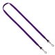 aerial view a purple 1/2 cotton double swivel hook lanyard, image 1 of 3