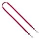 aerial view a red 1/2 cotton double swivel hook lanyard, image 1 of 3