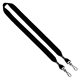 aerial view a black 3/4 cotton double swivel hook lanyard, image 1 of 2