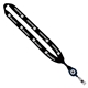 aerial view a black 3/4 cotton lanyard with metal crimp retractable badge reel, image 1 of 15