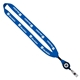 aerial view a electric blue 3/4 cotton lanyard with metal crimp retractable badge reel, image 1 of 15