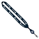 aerial view a navy 3/4 cotton lanyard with metal crimp retractable badge reel, image 1 of 15