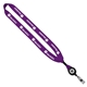 aerial view a purple 3/4 cotton lanyard with metal crimp retractable badge reel, image 1 of 15