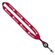 aerial view a red 3/4 cotton lanyard with metal crimp retractable badge reel, image 1 of 15