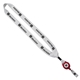 aerial view a white 3/4 cotton lanyard with metal crimp retractable badge reel, image 1 of 15