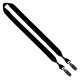aerial view a black 3/4 cotton double bulldog clip lanyard, image 1 of 2