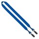 aerial view a electric blue 3/4 cotton double bulldog clip lanyard, image 1 of 2