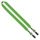 aerial view a lime green 3/4 cotton double bulldog clip lanyard, image 1 of 2