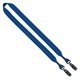 aerial view a royal blue 3/4 cotton double bulldog clip lanyard, image 1 of 2
