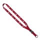 aerial view a red 3/4 multi - color polyester lanyard with slide buckle release split - ring, image 1 of 12