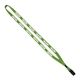 aerial view a lime green 1/2 cotton lanyard with metal crimp bulldog clip, image 1 of 2