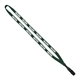 aerial view a forest green 1/2 cotton lanyard with metal crimp bulldog clip, image 1 of 2