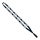 aerial view a navy 1/2 cotton lanyard with metal crimp bulldog clip, image 1 of 2