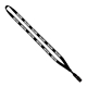 aerial view a black 1/2 cotton lanyard with metal crimp bulldog clip, image 1 of 2