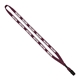 aerial view a burgundy 1/2 cotton lanyard with metal crimp bulldog clip, image 1 of 2