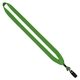 aerial view a lime green 3/4 cotton lanyard with metal crimp bulldog clip, image 1 of 2