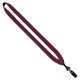 aerial view a burgundy 3/4 cotton lanyard with metal crimp bulldog clip, image 1 of 2