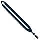aerial view a navy 3/4 cotton lanyard with metal crimp bulldog clip, image 1 of 2