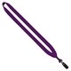 aerial view a purple 3/4 cotton lanyard with metal crimp bulldog clip, image 1 of 2