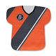 aerial view a custom cooling jersey shaped towel, image 1 of 2