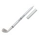 a silver blackpen golf silver cap - off ballpoint pen